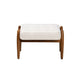 Baxton Studio Jeanine Japandi Cream Boucle Fabric and Walnut Brown Finished Rubberwood Ottoman Footstool WHI-BBT5455-Maya-Cream-Walnut-Stool