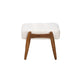 Baxton Studio Jeanine Japandi Cream Boucle Fabric and Walnut Brown Finished Rubberwood Ottoman Footstool WHI-BBT5455-Maya-Cream-Walnut-Stool