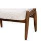 Baxton Studio Jeanine Japandi Cream Boucle Fabric and Walnut Brown Finished Rubberwood Ottoman Footstool WHI-BBT5455-Maya-Cream-Walnut-Stool