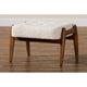 Baxton Studio Jeanine Japandi Cream Boucle Fabric and Walnut Brown Finished Rubberwood Ottoman Footstool