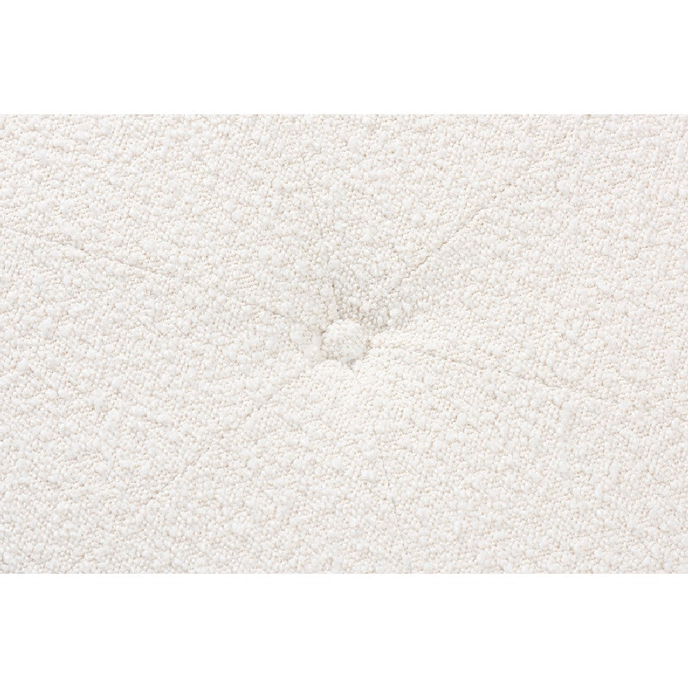 Baxton Studio Theo Japandi Cream Boucle Fabric and Walnut Brown Finished Rubberwood Ottoman Footstool WHI-BBT5456-Maya-Cream-Walnut-Stool