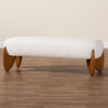 Baxton Studio Vinicio Mid-Century Modern Cream Boucle Accent Bench