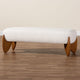 Baxton Studio Vinicio Mid-Century Modern Cream Boucle Accent Bench