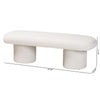 Baxton Studio Laria Modern White Teddy-Bear Fabric Accent Bench WHI-BBT5526-White-Bench