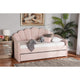 Baxton Studio Timila Modern and Contemporary Light Pink Velvet Fabric Upholstered Full Size Daybed with Trundle