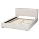 Baxton Studio Laverick Modern Cream Boucle Queen Platform Bed with Border Piping WHI-BBT61214-Cream-Queen