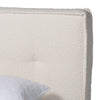Baxton Studio Laverick Modern Cream Boucle Queen Platform Bed with Border Piping WHI-BBT61214-Cream-Queen