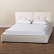 Baxton Studio Laverick Modern Cream Boucle Queen Platform Bed with Border Piping