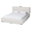 Baxton Studio Laverick Modern Cream Boucle Queen Platform Bed with Border Piping WHI-BBT61214-Cream-Queen