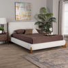 Baxton Studio Vinicio Mid-Century Modern Cream Boucle King Platform Bed WHI-BBT61296-Cream-King