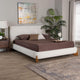 Baxton Studio Vinicio Mid-Century Modern Cream Boucle King Platform Bed WHI-BBT61296-Cream-King
