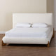 Baxton Studio Vinicio Mid-Century Modern Cream Boucle King Platform Bed
