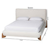 Baxton Studio Vinicio Mid-Century Modern Cream Boucle King Platform Bed WHI-BBT61296-Cream-King