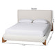 Baxton Studio Vinicio Mid-Century Modern Cream Boucle King Platform Bed WHI-BBT61296-Cream-King