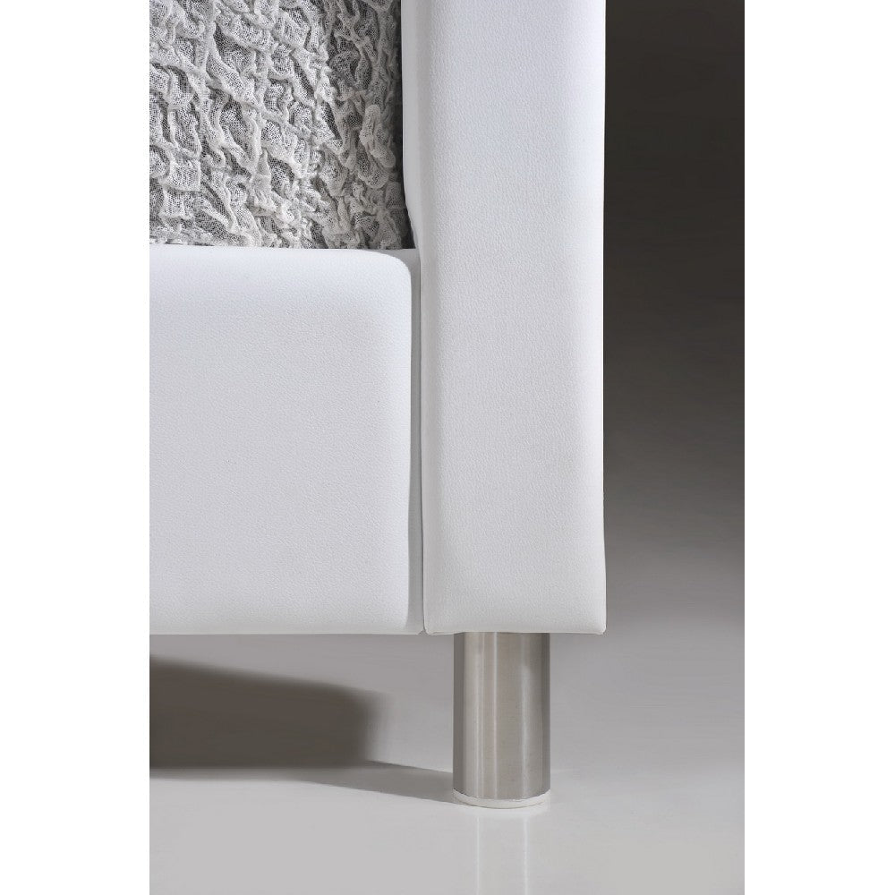 Baxton Studio Carlotta White Modern Bed with Upholstered Headboard - Full Size WHI-BBT6376-White-Full