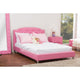 Baxton Studio Canterbury Contemporary Glam Pink Faux Leather Upholstered Full Size 3-Piece Bedroom Set
