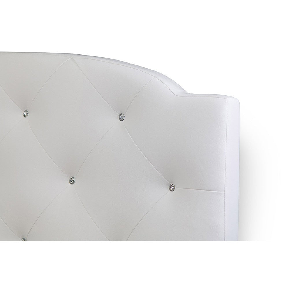 Baxton Studio Canterbury White Leather Contemporary Full-Size Bed