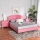 Baxton Studio Canterbury Contemporary Glam Pink Faux Leather Upholstered Queen Size 3-Piece Bedroom Set