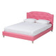 Baxton Studio Canterbury Contemporary Glam Pink Faux Leather Upholstered Queen Size 3-Piece Bedroom Set