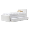 Baxton Studio Cosmo Modern and Contemporary White Faux Leather Twin Size Trundle Bed WHI-BBT6469-Twin-White