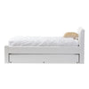 Baxton Studio Cosmo Modern and Contemporary White Faux Leather Twin Size Trundle Bed WHI-BBT6469-Twin-White
