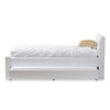 Baxton Studio Cosmo Modern and Contemporary White Faux Leather Twin Size Trundle Bed WHI-BBT6469-Twin-White