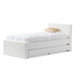 Baxton Studio Cosmo Modern and Contemporary White Faux Leather Twin Size Trundle Bed WHI-BBT6469-Twin-White