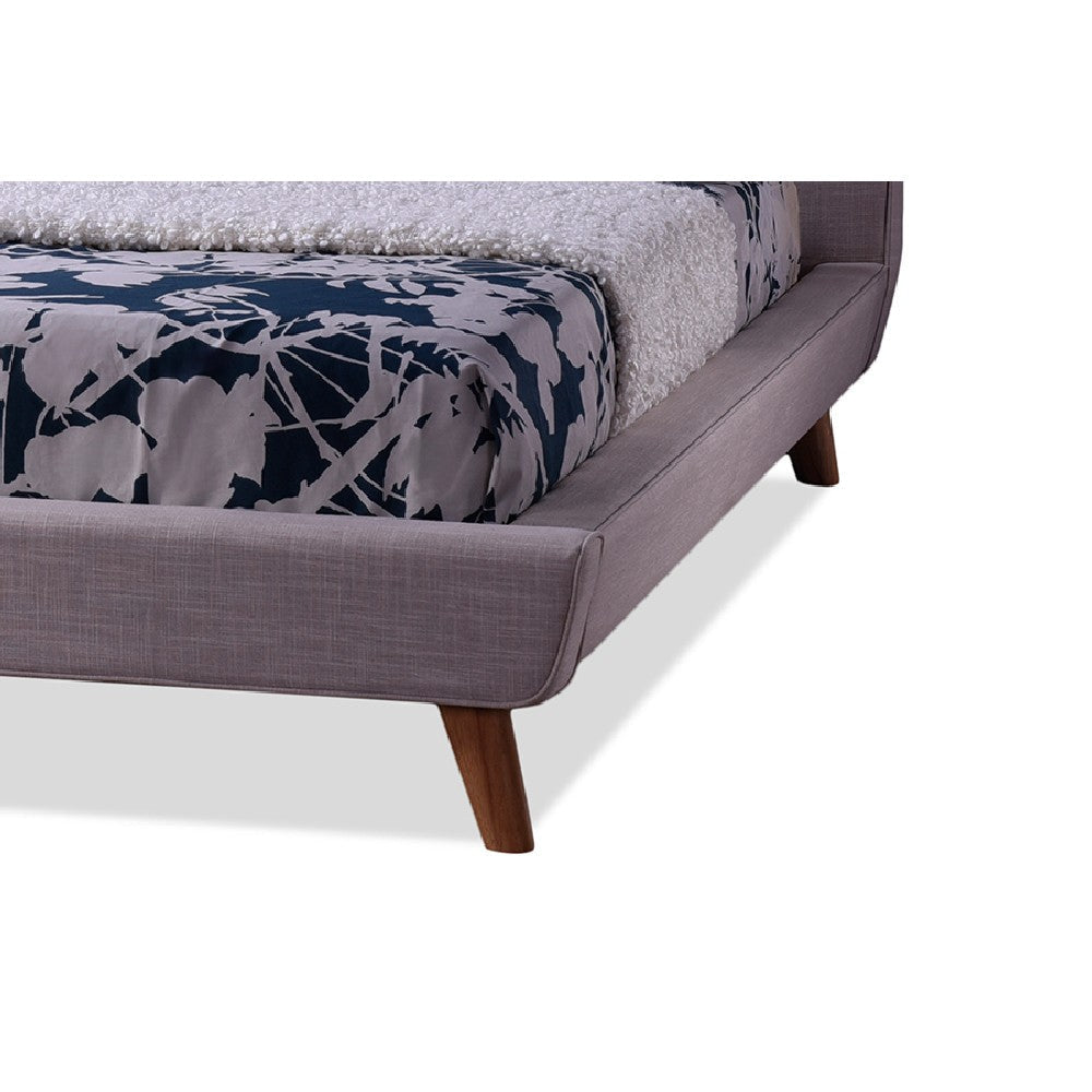 Baxton Studio Jonesy Scandinavian Style Mid-century Beige Fabric Upholstered Full Size Platform Bed WHI-BBT6537-Full-Beige