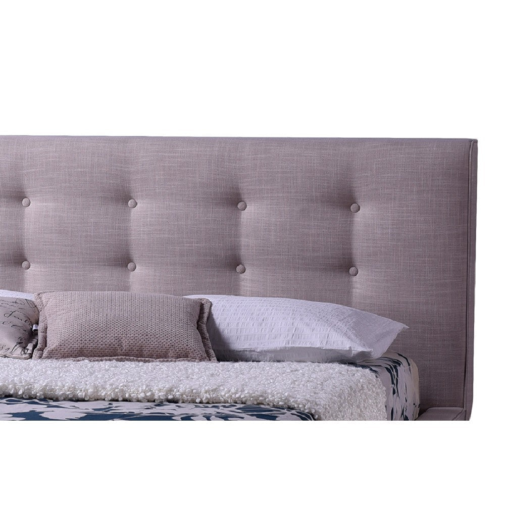 Baxton Studio Jonesy Scandinavian Style Mid-century Beige Fabric Upholstered Full Size Platform Bed WHI-BBT6537-Full-Beige