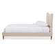 Baxton Studio Hannah Mid-Century Modern Beige Linen Queen Size Platform Bed WHI-BBT6570-Beige-Queen
