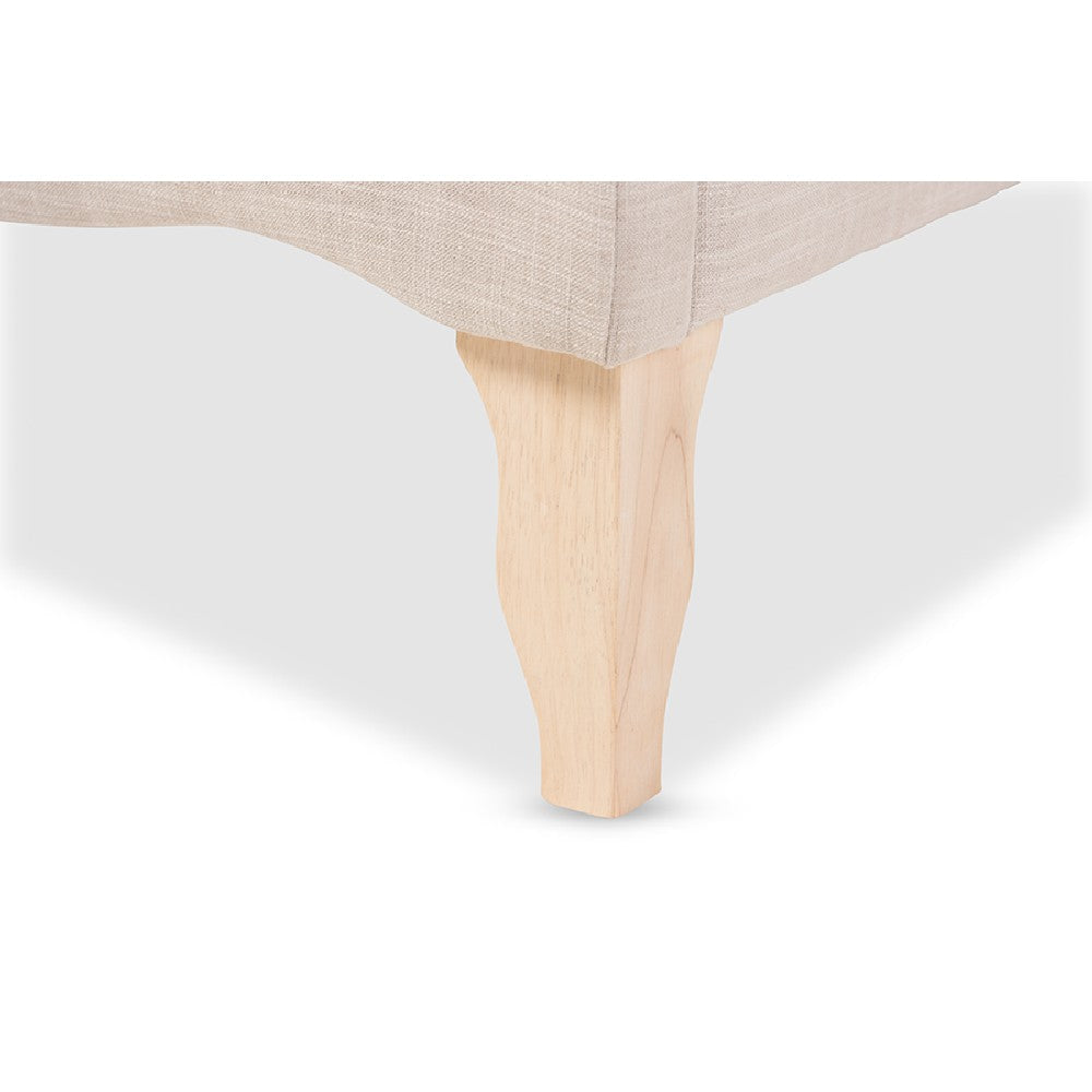 Baxton Studio Fannie French Classic Modern Style Beige Linen Fabric Full Size Platform Bed WHI-BBT6571-Beige-Full