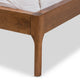 Baxton Studio Brooklyn Mid-Century Modern Walnut Wood Grey Fabric King Size Platform Bed WHI-BBT6653-Grey-King-XD45