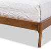 Baxton Studio Brooklyn Mid-Century Modern Walnut Wood Grey Fabric King Size Platform Bed WHI-BBT6653-Grey-King-XD45