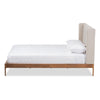 Baxton Studio Brooklyn Mid-Century Modern Walnut Wood Beige Fabric Full Size Platform Bed WHI-BBT6653-Light-Beige-Full-6086-1