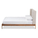 Baxton Studio Brooklyn Mid-Century Modern Walnut Wood Beige Fabric Full Size Platform Bed WHI-BBT6653-Light-Beige-Full-6086-1