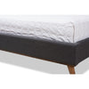 Baxton Studio Valencia Mid-Century Modern Dark Grey Fabric Full Size Platform Bed