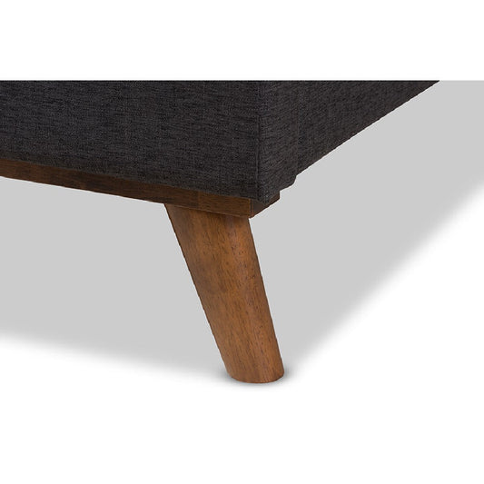 Baxton Studio Valencia Mid-Century Modern Dark Grey Fabric Full Size Platform Bed
