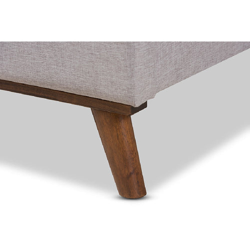 Baxton Studio Valencia Mid-Century Modern Greyish Beige Fabric Full Size Platform Bed
