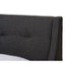 Baxton Studio Louvain Modern and Contemporary Dark Grey Fabric Upholstered Walnut-Finished Twin Sized Platform Bed