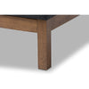 Baxton Studio Louvain Modern and Contemporary Dark Grey Fabric Upholstered Walnut-Finished Twin Sized Platform Bed