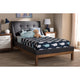 Baxton Studio Louvain Modern and Contemporary Dark Grey Fabric Upholstered Walnut-Finished Twin Sized Platform Bed