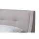Baxton Studio Louvain Modern and Contemporary Greyish Beige Fabric Upholstered Walnut-Finished Full Sized Platform Bed