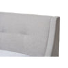 Baxton Studio Louvain Modern and Contemporary Greyish Beige Fabric Upholstered Walnut-Finished Twin Sized Platform Bed