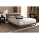 Baxton Studio Sante Mid-Century Modern Grey Fabric Upholstered Wood Full Size Platform Bed