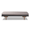 Baxton Studio Marit Mid-Century Modern Two-Tone Grey Fabric Upholstered Walnut Finished Wood Daybed WHI-BBT6812-Grey-Dark-Grey-Walnut-Daybed