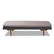 Baxton Studio Marit Mid-Century Modern Two-Tone Grey Fabric Upholstered Walnut Finished Wood Daybed WHI-BBT6812-Grey-Dark-Grey-Walnut-Daybed