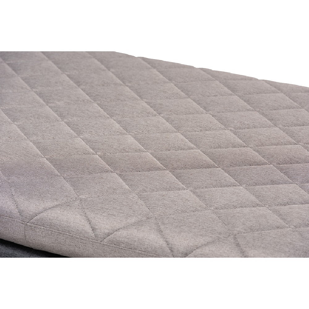 Baxton Studio Marit Mid-Century Modern Two-Tone Grey Fabric Upholstered Walnut Finished Wood Daybed WHI-BBT6812-Grey-Dark-Grey-Walnut-Daybed