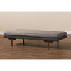 Baxton Studio Marit Mid-Century Modern Two-Tone Grey Fabric Upholstered Walnut Finished Wood Daybed