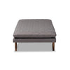 Baxton Studio Marit Mid-Century Modern Grey Fabric Upholstered Walnut Finished Wood Daybed WHI-BBT6812-Grey-Walnut-Daybed