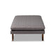 Baxton Studio Marit Mid-Century Modern Grey Fabric Upholstered Walnut Finished Wood Daybed WHI-BBT6812-Grey-Walnut-Daybed